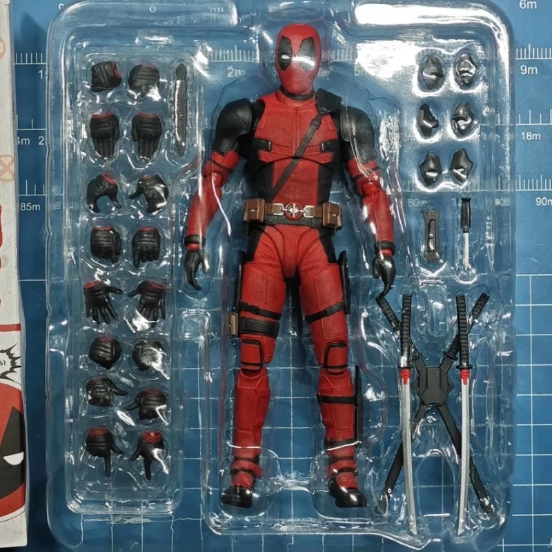 ชุดโมเดลดั้งเดิมของ Bandai ตุ๊กตาขยับแขนขาได้อนิเมะ SHF Deadpool ของเล่นโมเดลของขวัญสำหรับเด็กผู้ชายโมเดลของเล่นสะสม