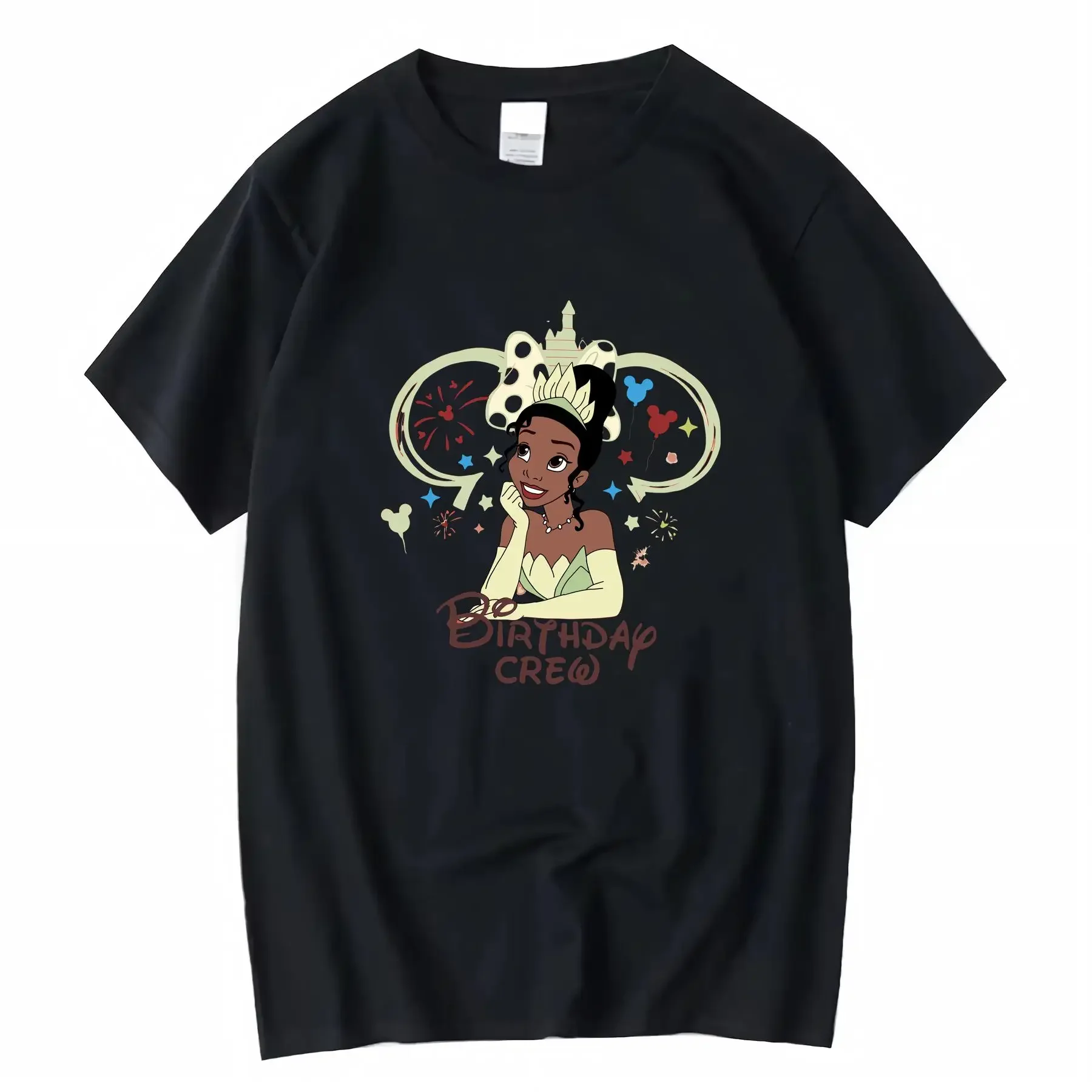 

Disney Princess Tiana Birthday Crew Neck T shirt 100 Cotton Suitable for All Seasons Perfect Girls vintage Washed streetwear