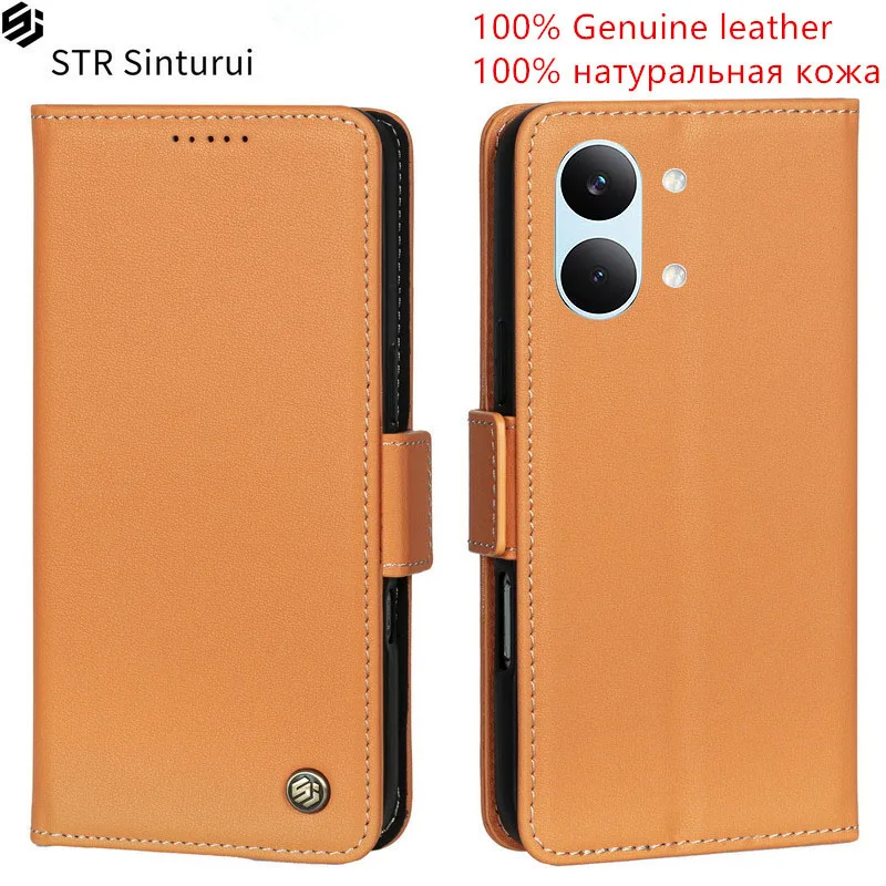 

STR Genuine Nappa grain leather card Slot Wallet Cover For Xiaomi Poco X4 GT X7 X5 X6 X8 Pro Max Neo Flip shockproof phone Case
