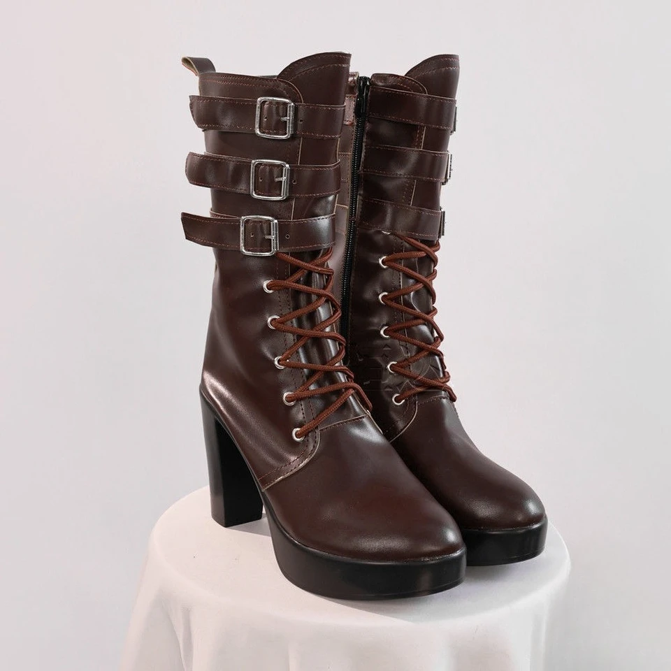 Ukinami Yuzuha ZZZ Cosplay Shoes Black Brown Shoes Yuzuha Zenless