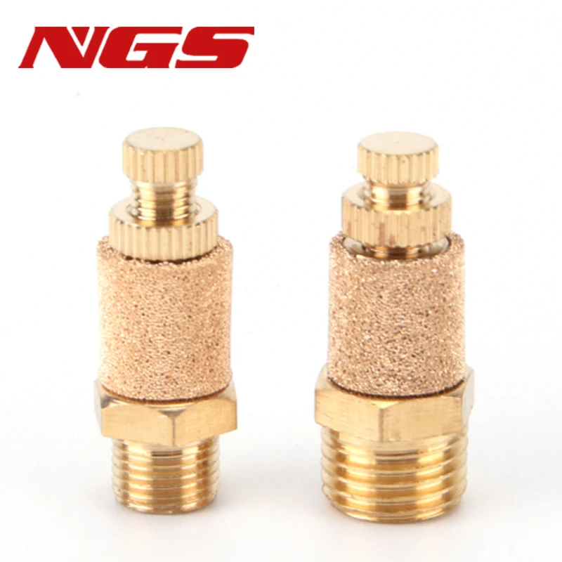 1 5 PCS Male Spring Throttle Muffler Pneumatic Solenoid Valve Adjustable BESL Copper Connector Exhaust Speed Regulation Silencer