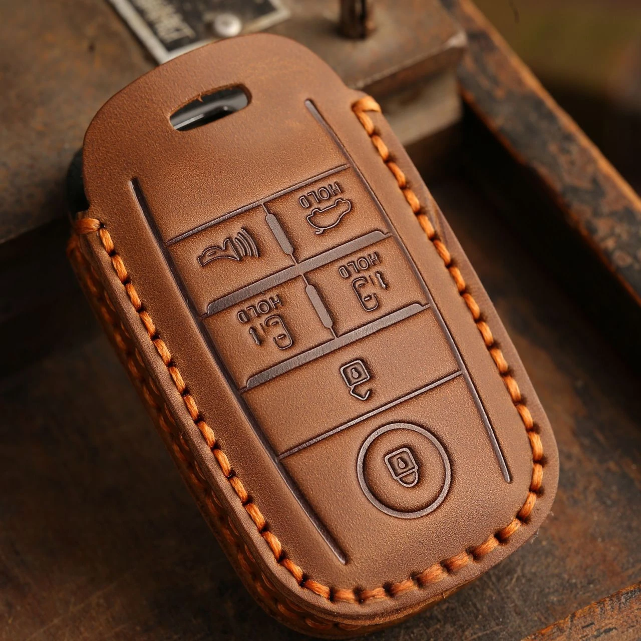 Leather Car Key Case for Kia Sedona Grand Carnival Sorento L580 Keyless Go Remote Keychain Accessories Protector Cover Shell Set