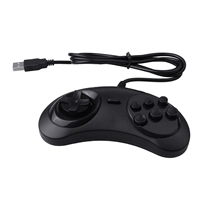 B63B-2X Gamepad Wired 6-Key USB Game Controller Joypad For Sega Genesis / Md Pc / 2 Y1301 / Mac Mega Drive Black Plastic
