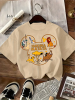 Disney Women's Lion King T-shirt - Hakuna Matata Pink and Simba Mufasa Timon Pumbaa Printed, Short Sleeve Round Neck