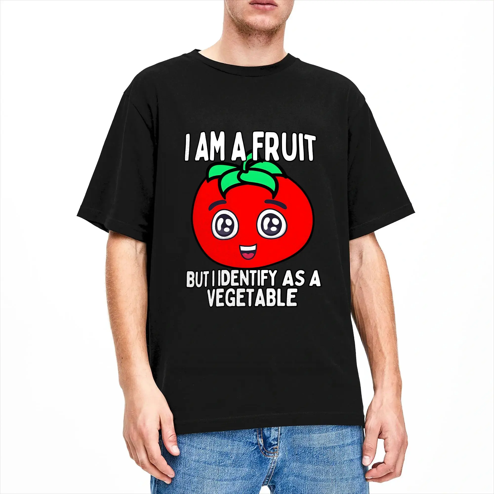 Funny Tomato I Am A Fruit But Identify As A Vegetable T-Shirt  Hip Hop T Shirts  Tshirt Beach 100 Cotton Oversize Clothes