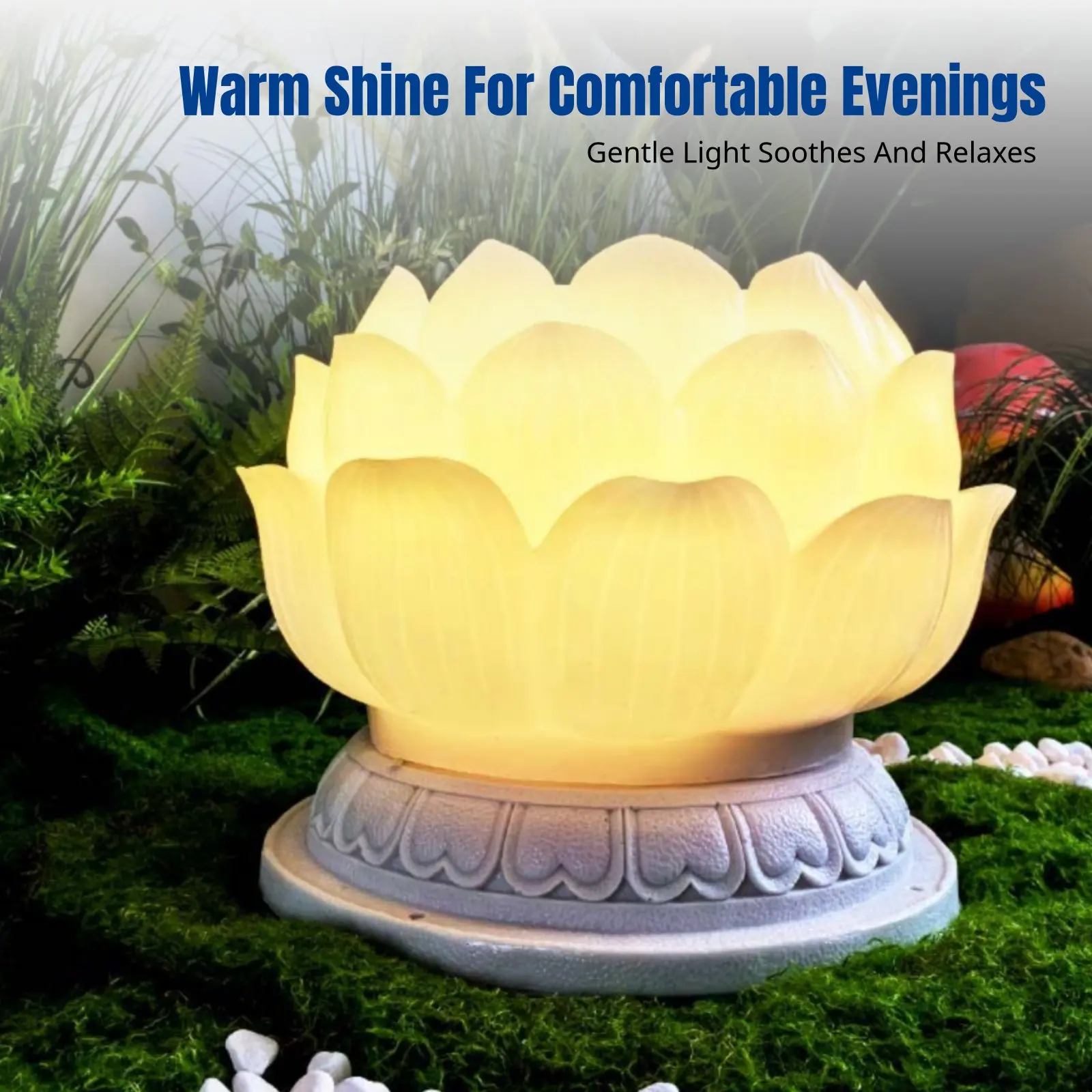 

Solar Lotus Post Light, Outdoor Waterproof Garden Landscape Light, Serene Lotus Lawn Light for Villa Courtyard Decor