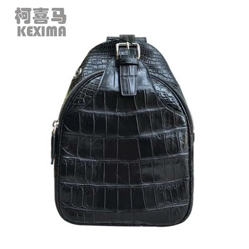 KEXIMA yongliangpiju new  Crocodile  skin man chest bag simple  Crocodile leather back satchel bag versatile single shoulder bag