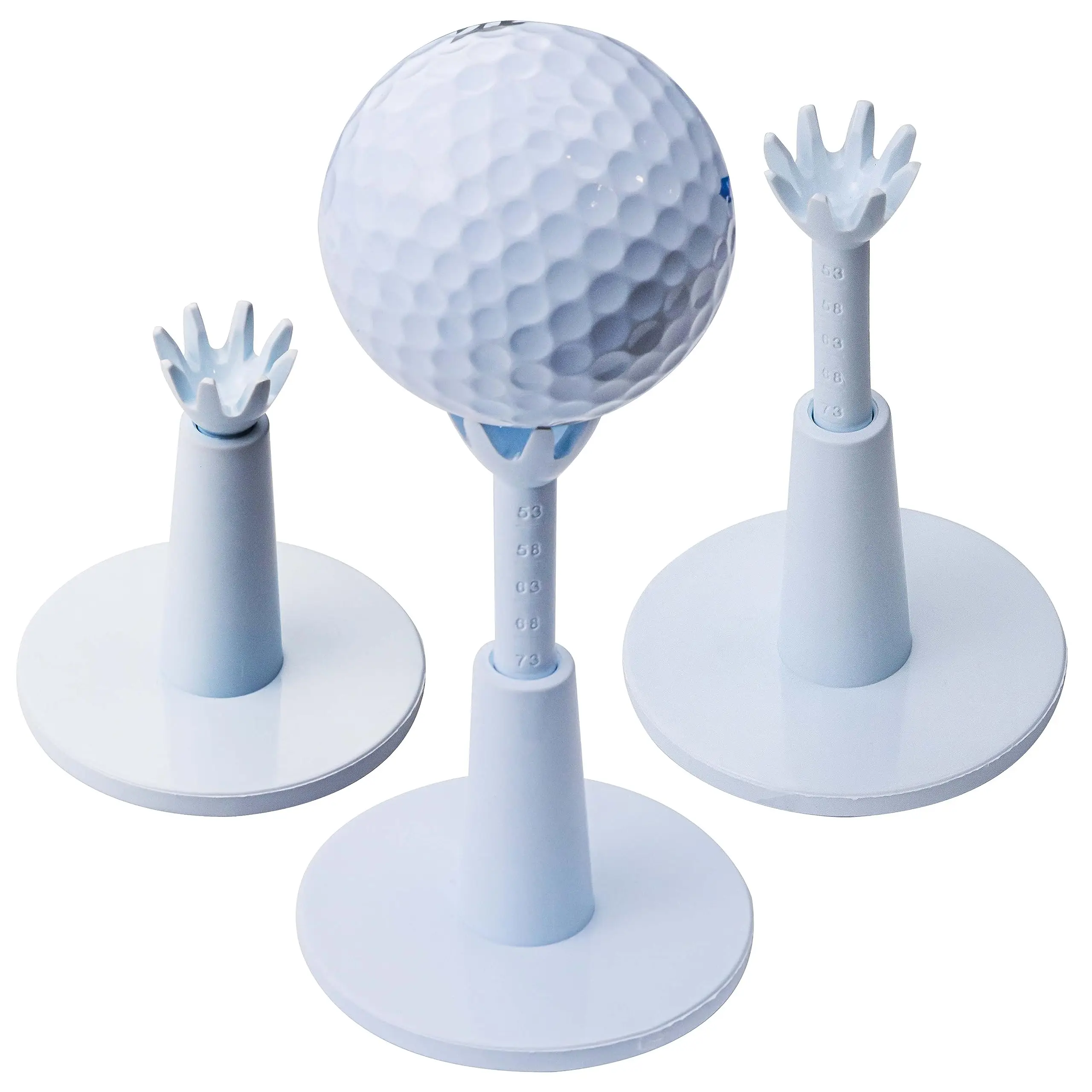 FzcSpeed 2er-Pack verstellbarer Golf-Tee für verschiedene Driving-Range-Distanzen, Golfballhalter aus Gummi für Übungsmatten, Zubehör für das Training in Innen- und Außenbereichen. – Detail 1