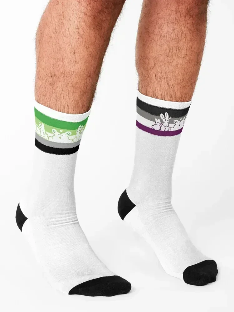 Aro Ace Pride Rabbits Socks compression Running custom tennis Socks Girl Men's