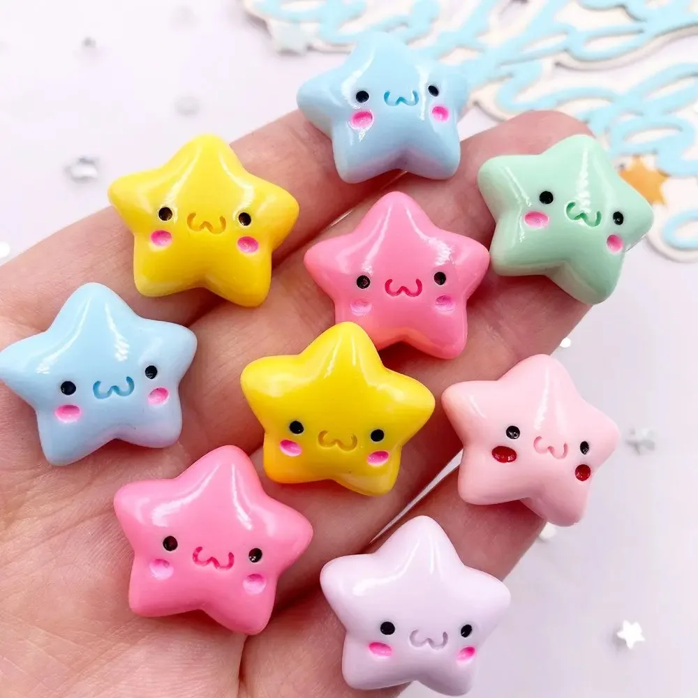 TX105 20PCS Mix Resin Kawaii Mini Smiling Stars Flat back Cabochon Stone Scrapbook DIY Home Decor Figurine Crafts Accessories - view 5