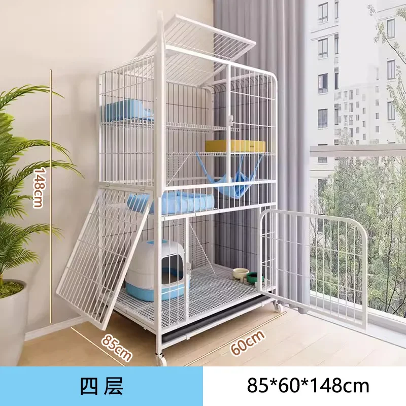 148 #Four Floors [85 * 60 * 148] White/black/yellow, Four Floors Cat Villa Cat Climbing Frame