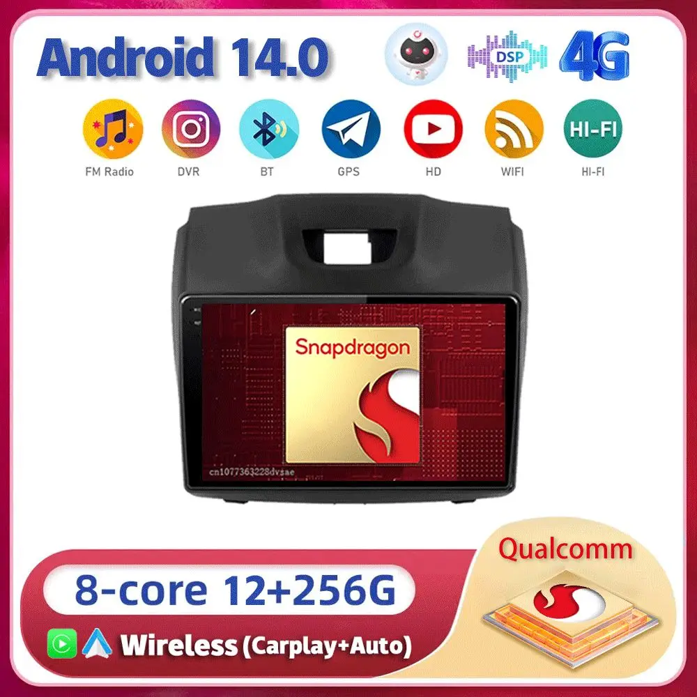 

Android 14 Carplay Auto For Chevrolet Holden S10 TRAILBLAZER COLORADO ISUZU DMAX Multimedia Car Radio Player WiFi+4G DSP Stereo