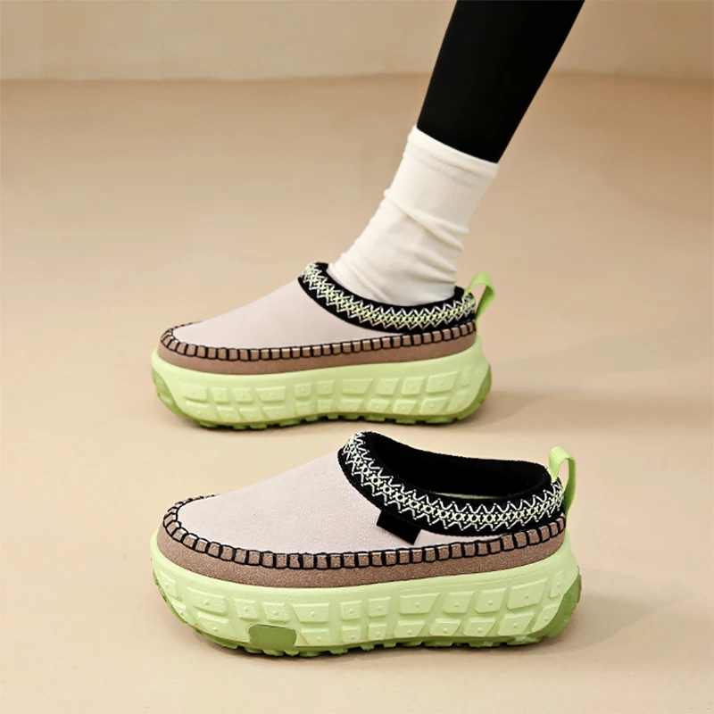 Casual Woman Shoe Round Toe Clogs Platform Slip-on Autumn New Winter Creepers Slip On Fall Retro Slipper Slides Women's Shoes Pl