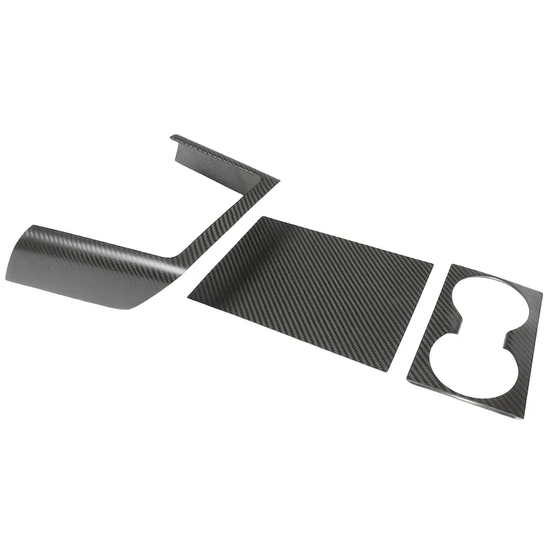 For Model S X Carbon Fiber Integrated Center Console Saddle Design Cup Holder Center Console Storage Wireless EV Charging