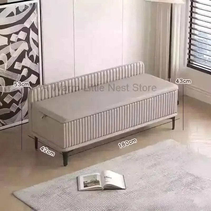 Schuhwechselhocker für den Eingangsbereich, Schlafzimmer, Nachttisch, Wohnzimmer, langer Lederhocker, Kunstleder-Sofa, Bekleidungsgeschäft, Ruhehocker