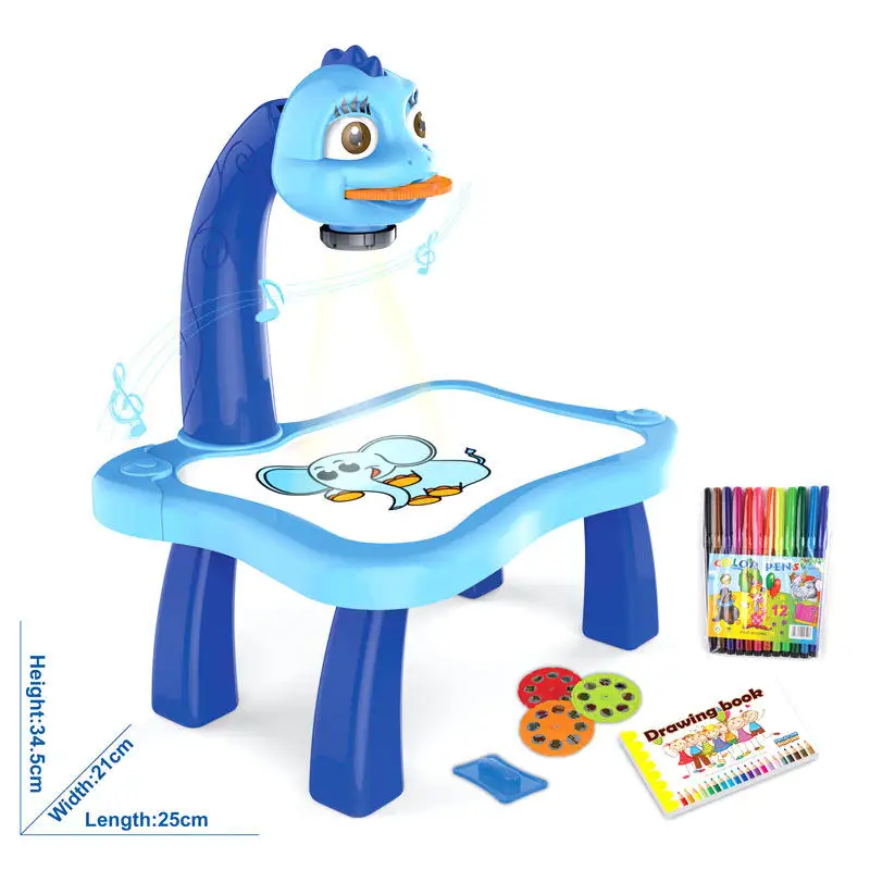 Proyector Led para niños, mesa de dibujo artístico, juguetes, tablero de pintura de escritorio, escritorio, artes y manualidades, proyección, juguete educativo de aprendizaje