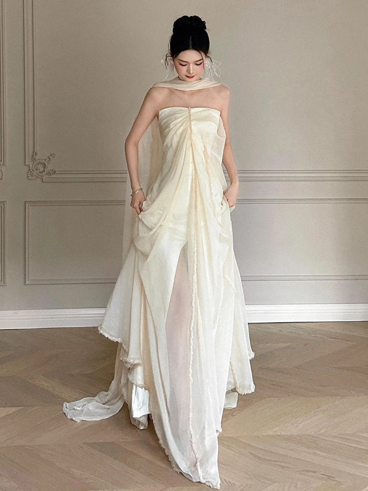 

Ele 2026 New Bridal Gown Svel Long Dr Wedding Dr for Outdoor Morning Walks Forest System Fairy T Sle