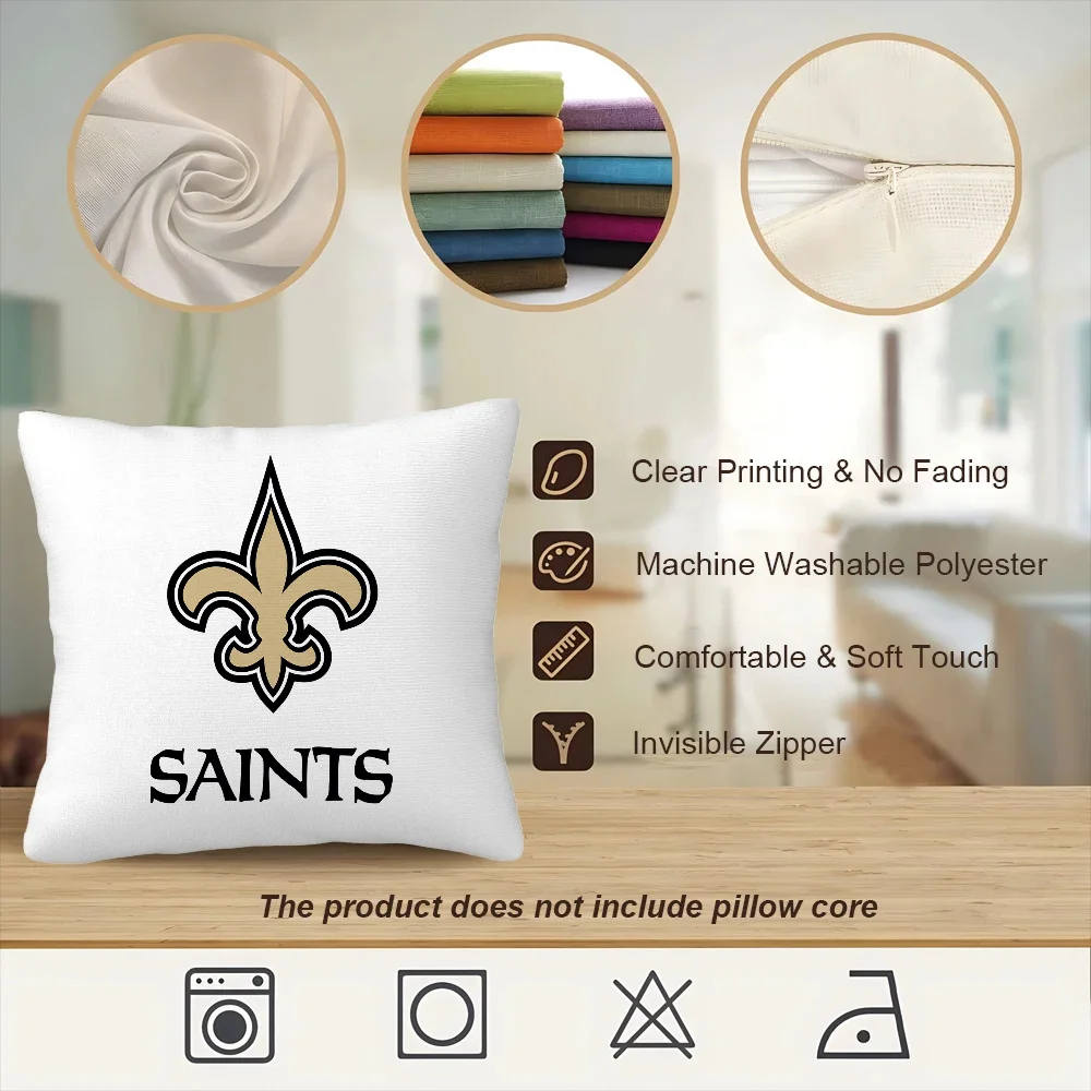 Home and Decoration New Orleans Saints Pillow Cover Luxury Living Room Decoration Decorative Pillows for Sofa Cushion Covers