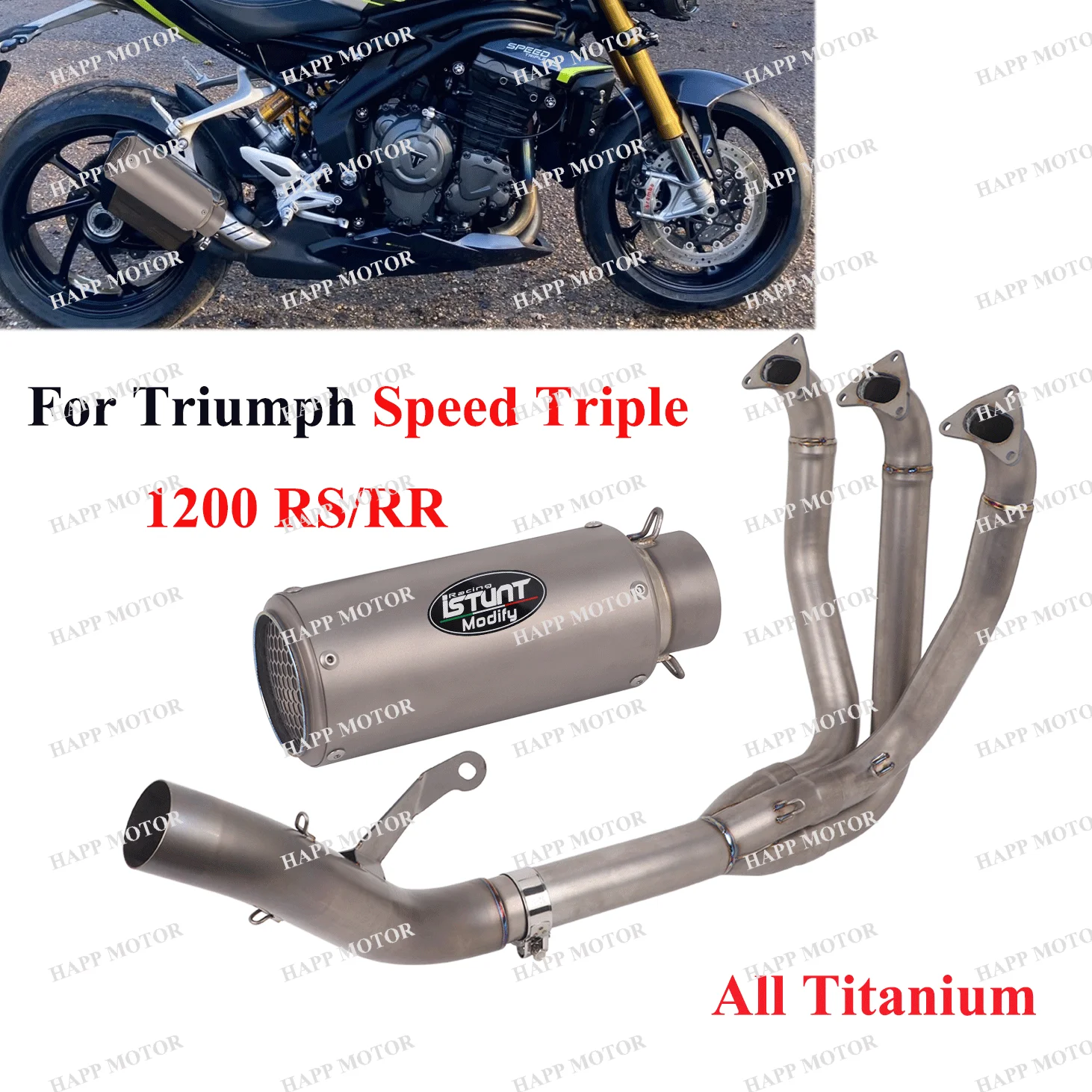 

Выхлопная система 1200RS для Triumph Speed Triple 1200 RS/RR, полный комплект, глушитель, титановый выхлоп для Speed Triple