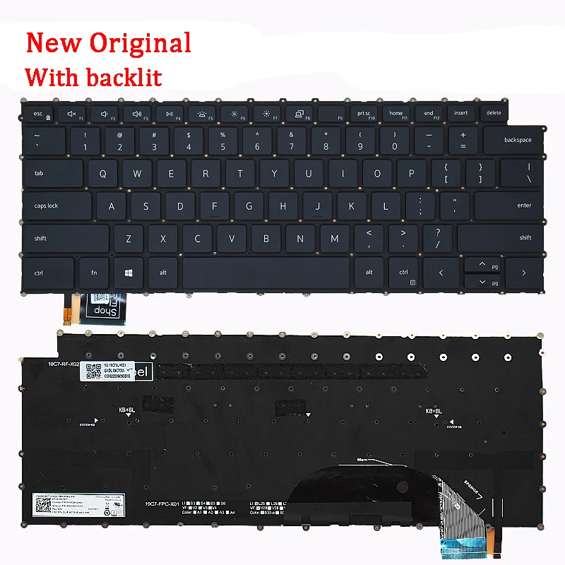 New Genuine Laptop Keyboard Compatible for DELL XPS15 17 9500 9700 Precision 5550 5750 with backlit