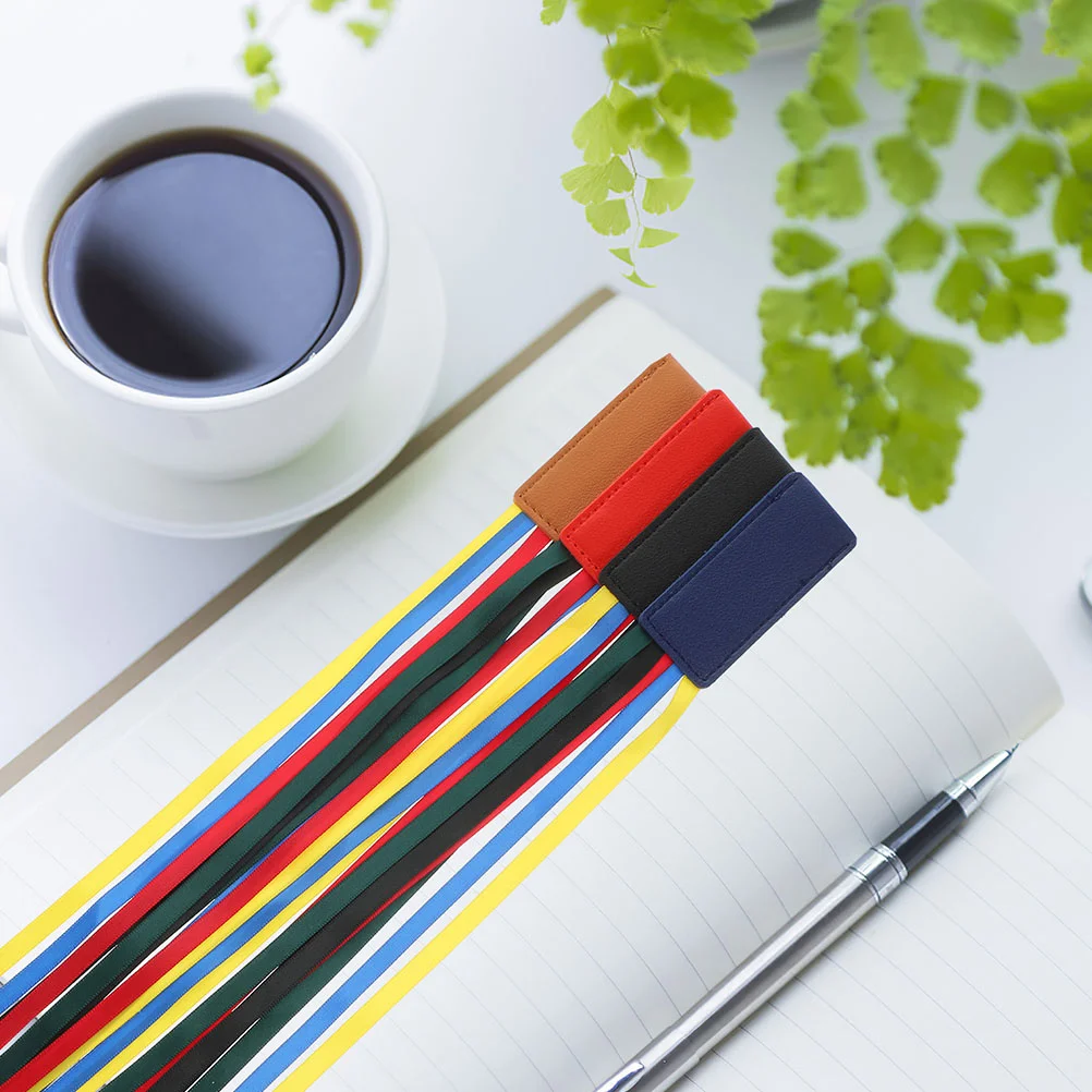 5 Pcs Webbing Belt Ribbon Bookmark Reusable Page Marker Markers Students Man