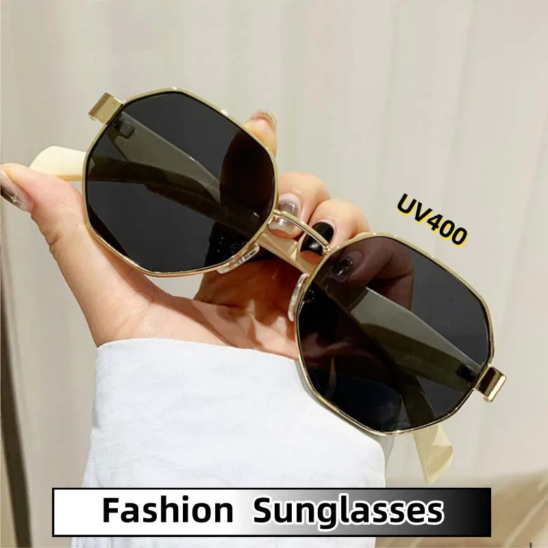 

High Quality Polygonal Metal Sunglasses Unisex Outdoor Driving Travel UV Protection Eyeglasses Eye Protection Shades Eyewear