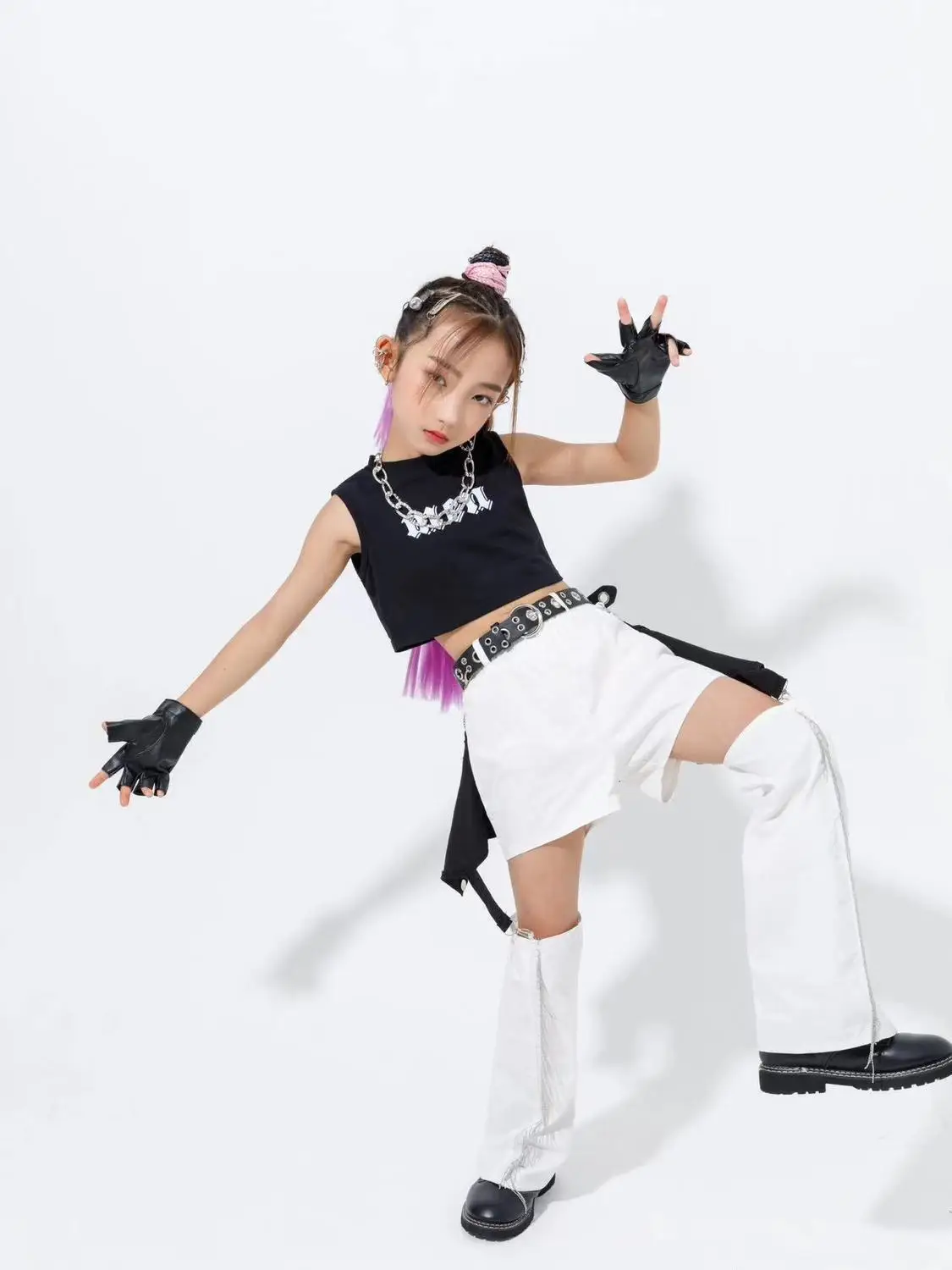 Girl's jazz dance costume trendy cool street children's runway show costume children's hip-hop street dance dress set