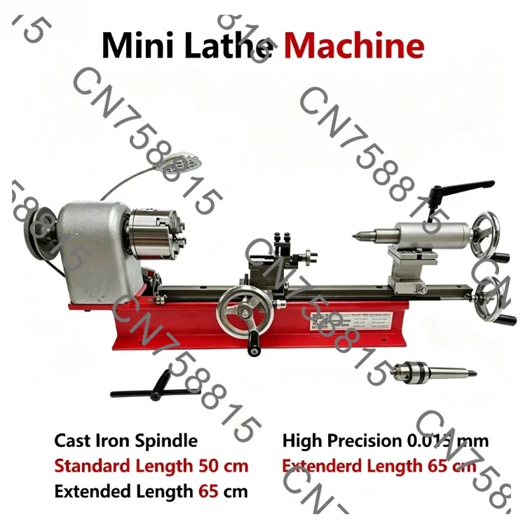 For Household Metal/Woodworking, Hobby Instrument Lathe Small  for Hobby Projects，DIY Mini Lathe Machine, Desktop Small Lathe