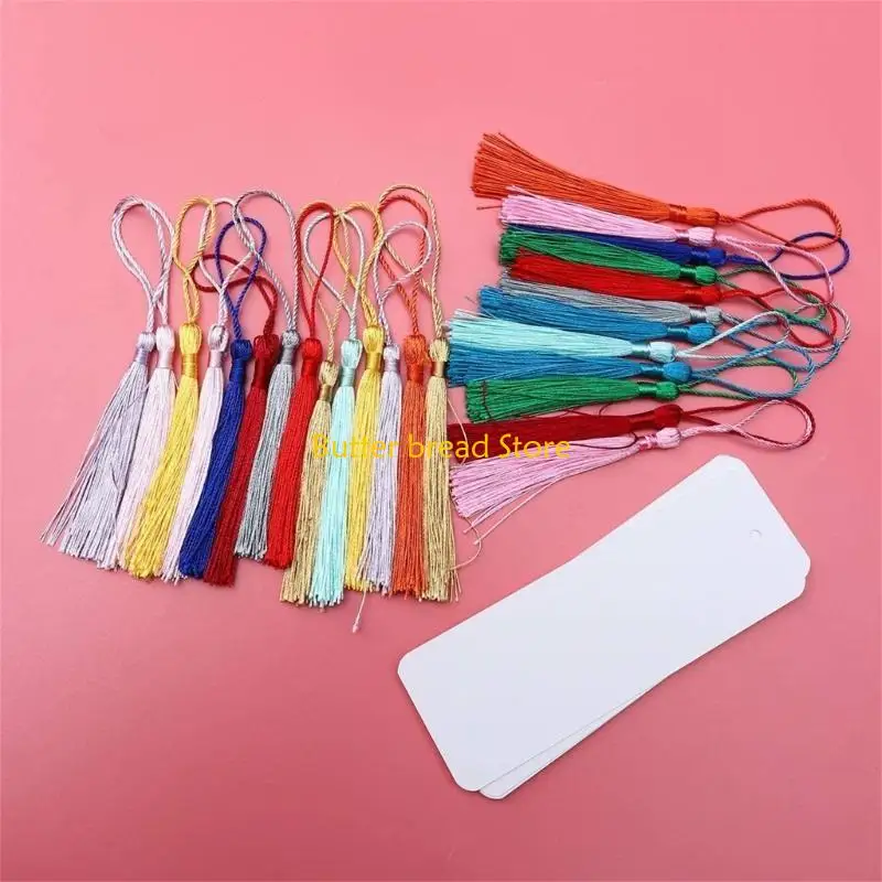 

W89C 10 шт., набор закладок из чистой бумаги с кисточками, 2x5,5 дюйма, закладки для рисования