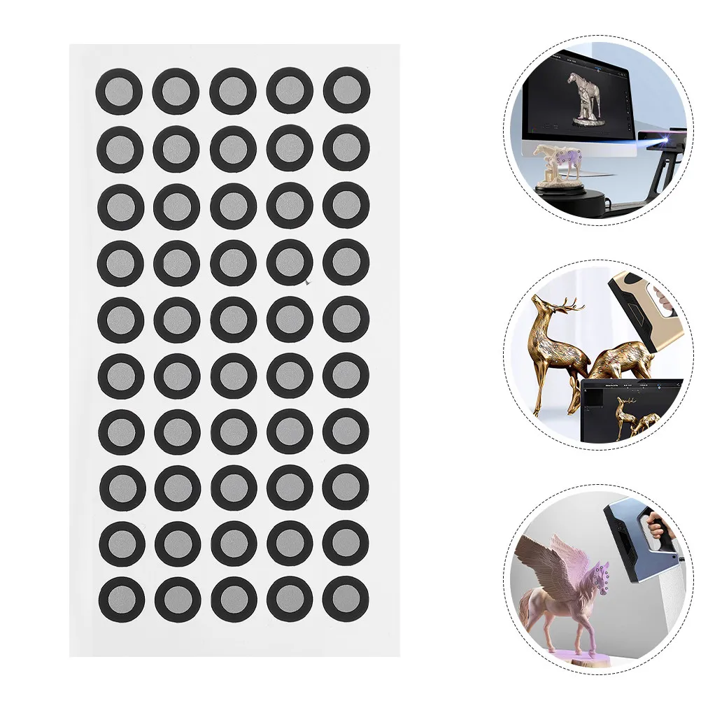 

5 Sheets 50 Dots Each 0.15mm Reflective Film Marker Points for 3D Scanning Reference Point Markers Compatible with Optical