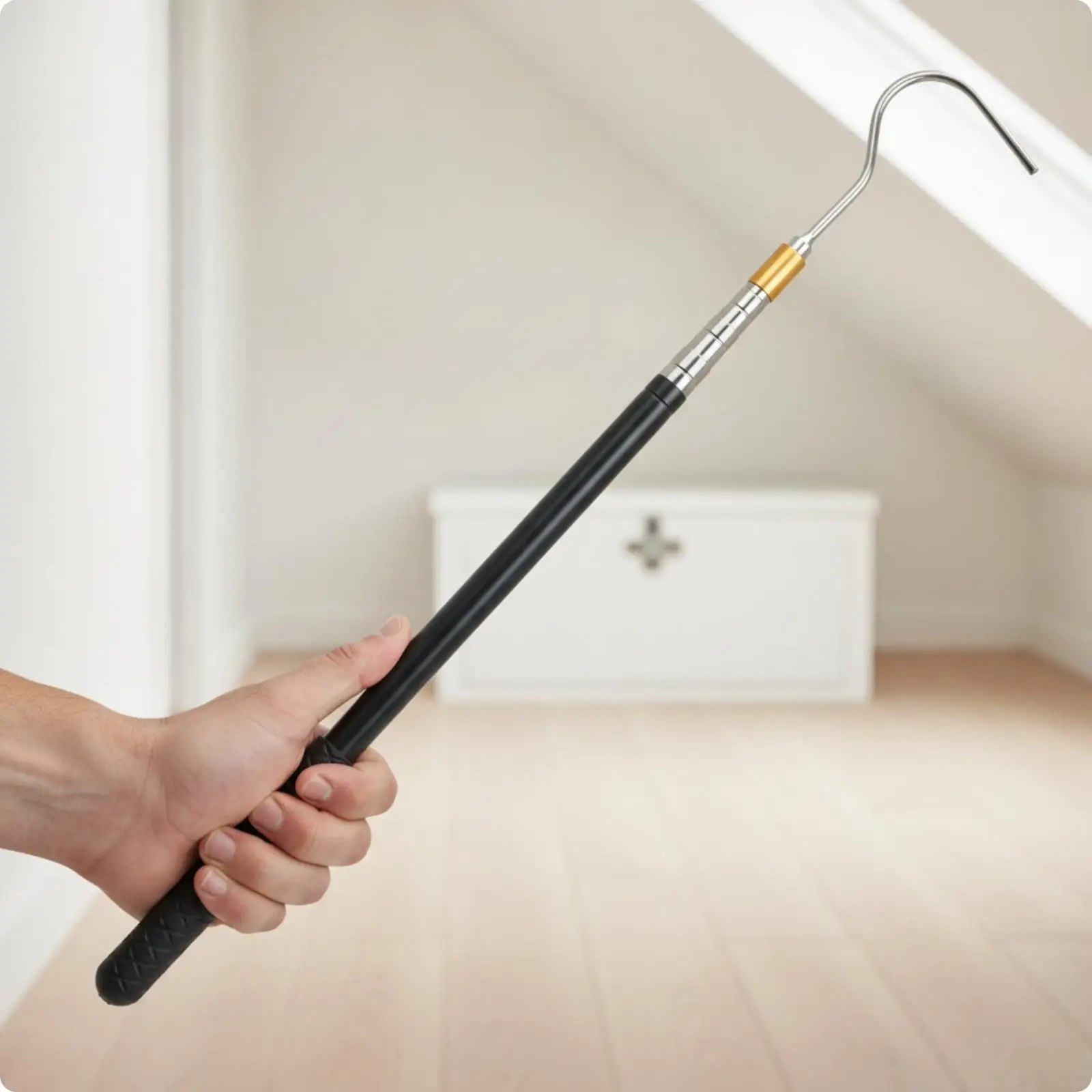 Attic Ladder Pole with Wall Mount Compact Hardware Lightweight for Loft