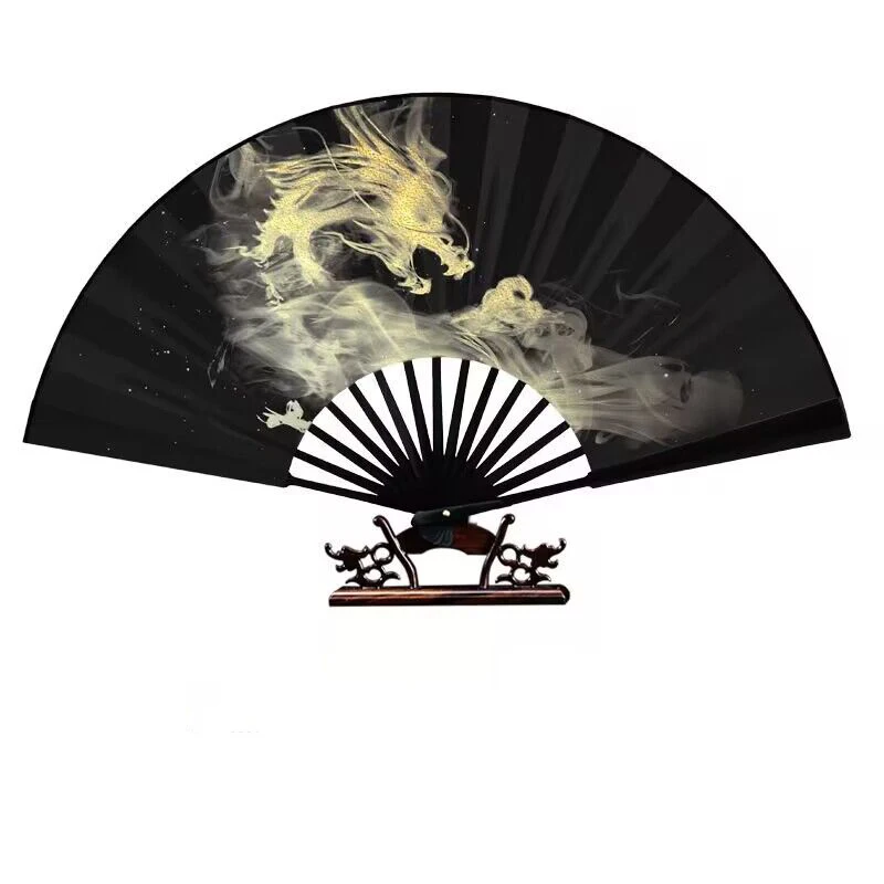 Picture 3: Chinese style outdoor decorative large folding fan Thickened bamboo durable hand fan Han clothing accessories portable hand fan