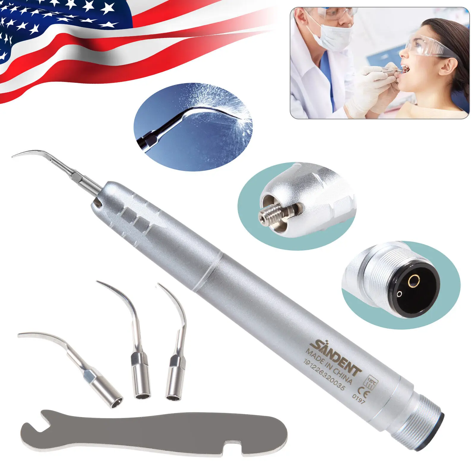 Dental Ultrasonic Air Perio Scaler, Higienista Handpiece, 2, 4 Buraco, 5Pcs, EMS, DTE Dicas