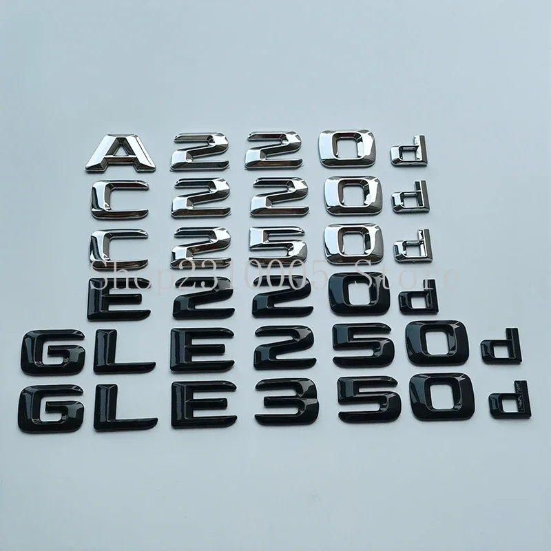 2015 Sharp Chrome Letters Emblem Trunk Badges for A180d A200d A220d C220d C250d E250d GLE250d GLE350d CDI BLUETEC