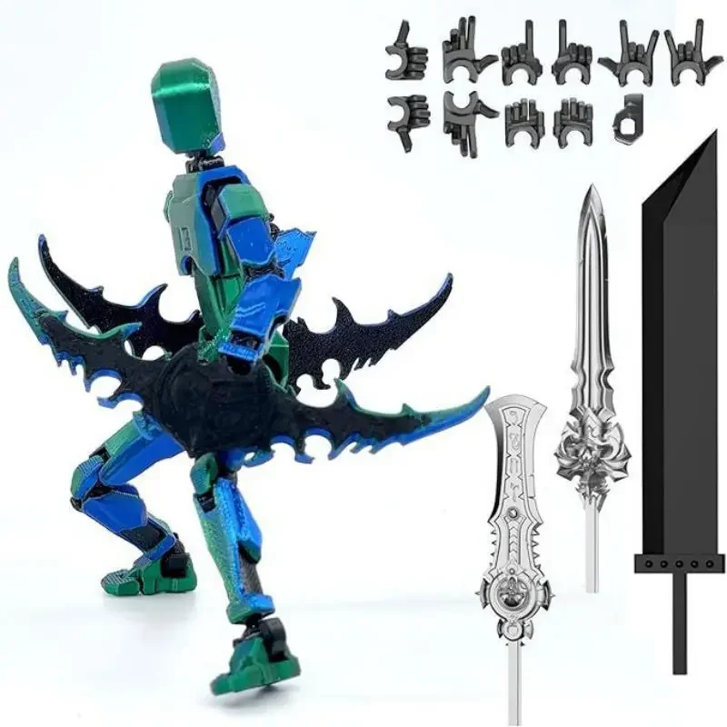 Not Assembled Action Figure Set Giant Sword Titan Robot Action Figure DIY Dummy Doll Ornament 3D Articulated Figures