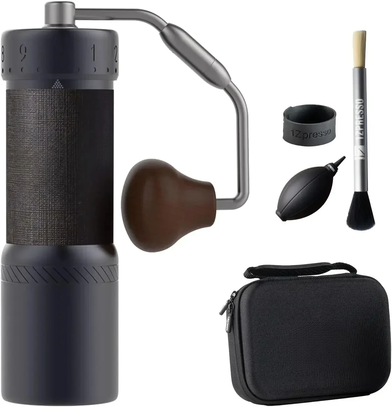 

L # Manual Coffee Grinder Iron Gray, Conical Burr, Foldable Handle