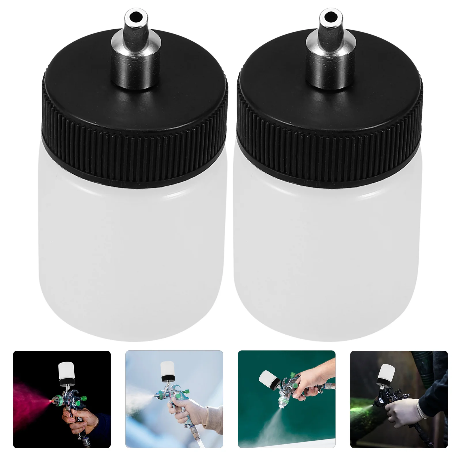 

2pcs Detachable Airbrush Paint Bottle Replacement Paint Pigment Holder Clear Plastic Reusable Container For Airbrush Supplies