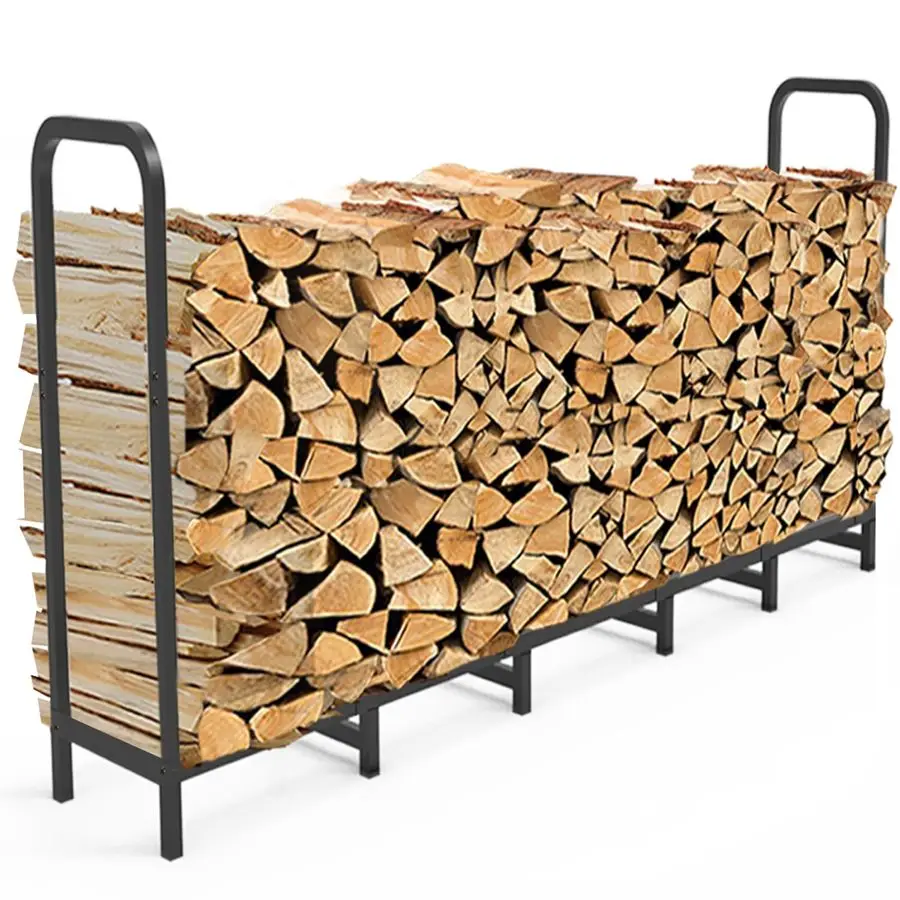

Firewood Rack Holder, Adjustable Heavy Duty Fire Log Stacker Stand for Fireplace, Outdoor Indoor Metal Wood Pile Storage Organiz