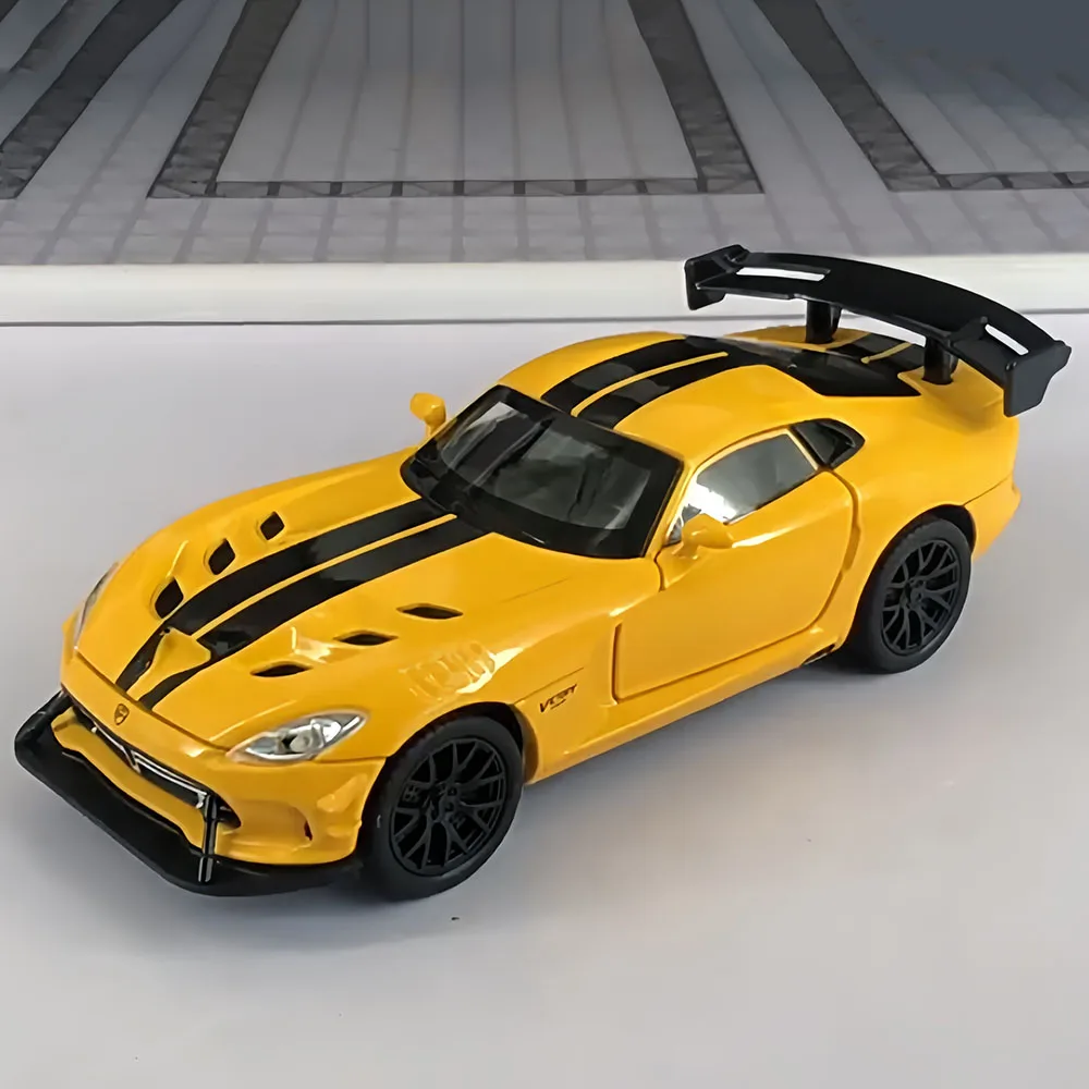 1:32 Viper Hellcat STR Alloy Model Diecast Toys Miniature Car Toys Gift Boys Pull Back Light Sound Doors Opened Kid Toy Vehicles