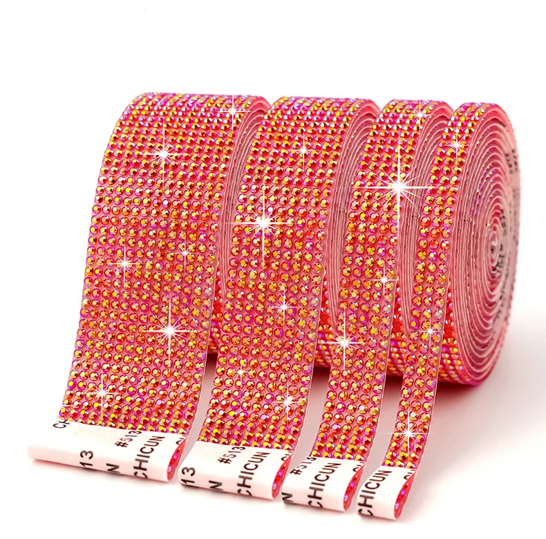 10 Yard Strassbänder Selbstklebende Kristall-Diamant-Rolle DIY Kunsthandwerk Partygeschenke Dekoration Glänzende Strass-Aufkleber – Detail 6