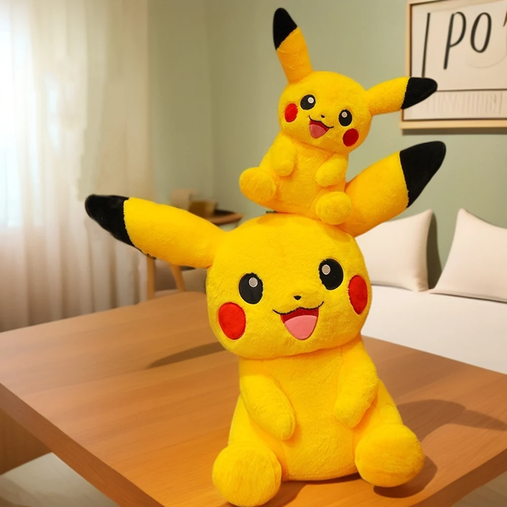 30-75cm 큰 크기의 피카추 플러시 장난감 귀여운 포켓몬 피카추 인형 슈퍼 소프트 인형 포켓몬 스마일 피카추 베개 크리스마스 선물 아이