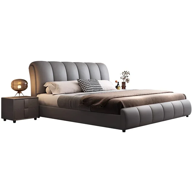#Black Low Profile Bed Royal King European High End Twin Frame Double Bed Modern Sleeping Cama Matrimonio Bedroom Furniture