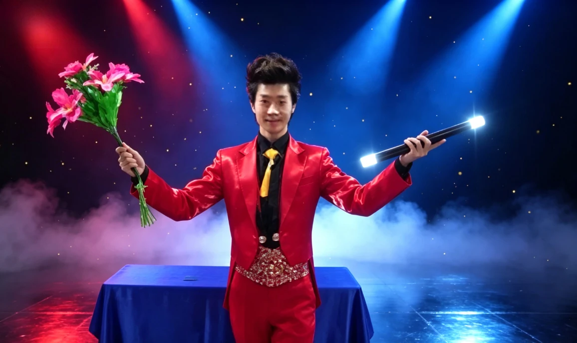 Torch to Flower Magic Trick Vanishing Torch Appearing Flowers Magic Illusion Stage Magic Gimmick Prop for Magicians