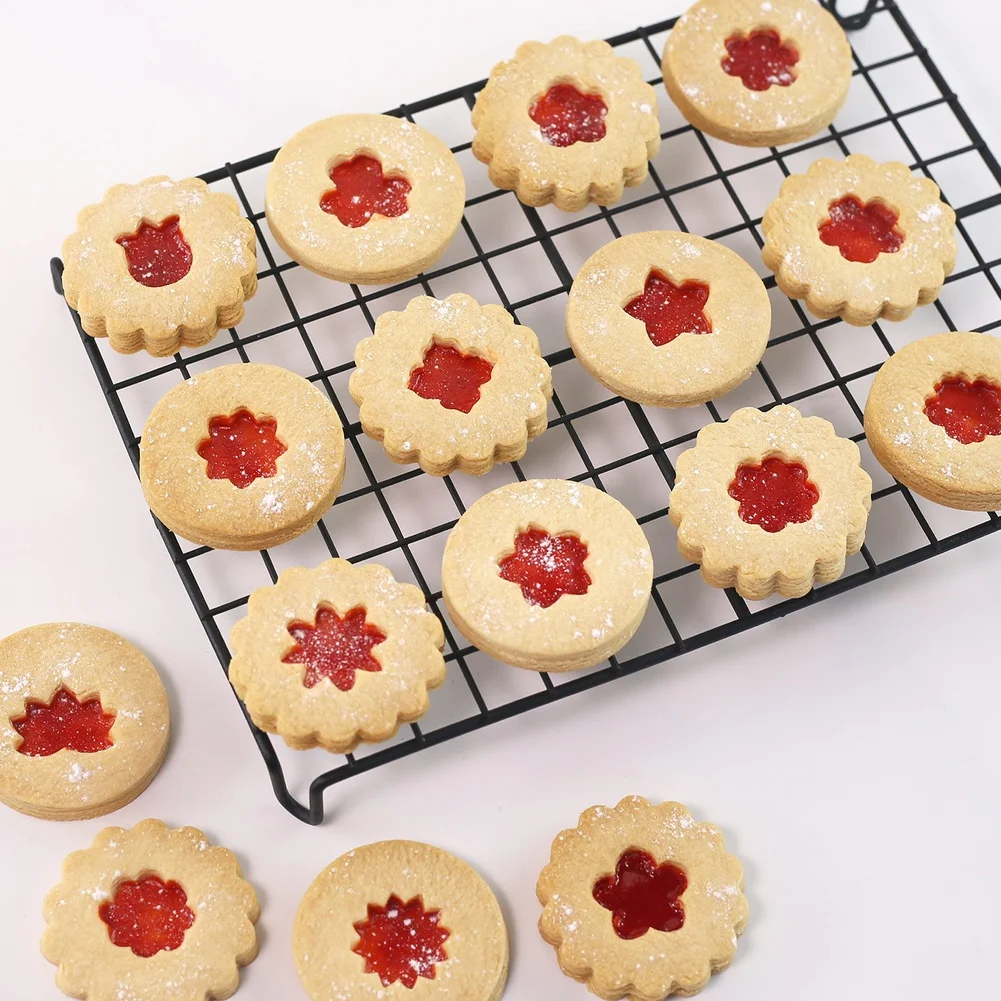 Flower Design Cookie Cutters for Baking Applications Including Butter Cookies Tarts and Homemade Pastry Treats