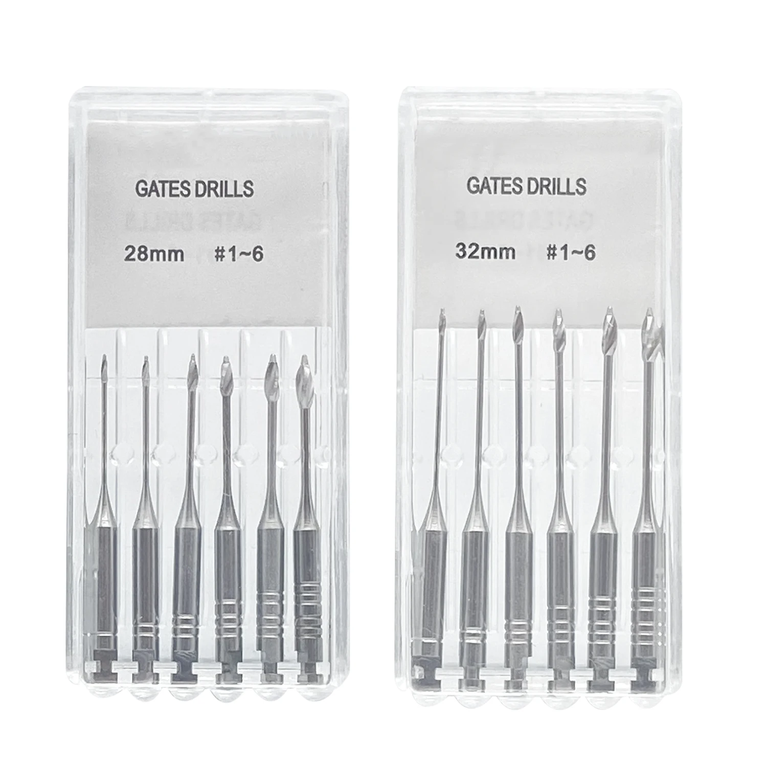 6Pcs/Pack Tomenty Dental Endodontic Gates Drill Glidden Rotary 28mm 32mm Engine Use Stainless Steel Endo Files #1-6