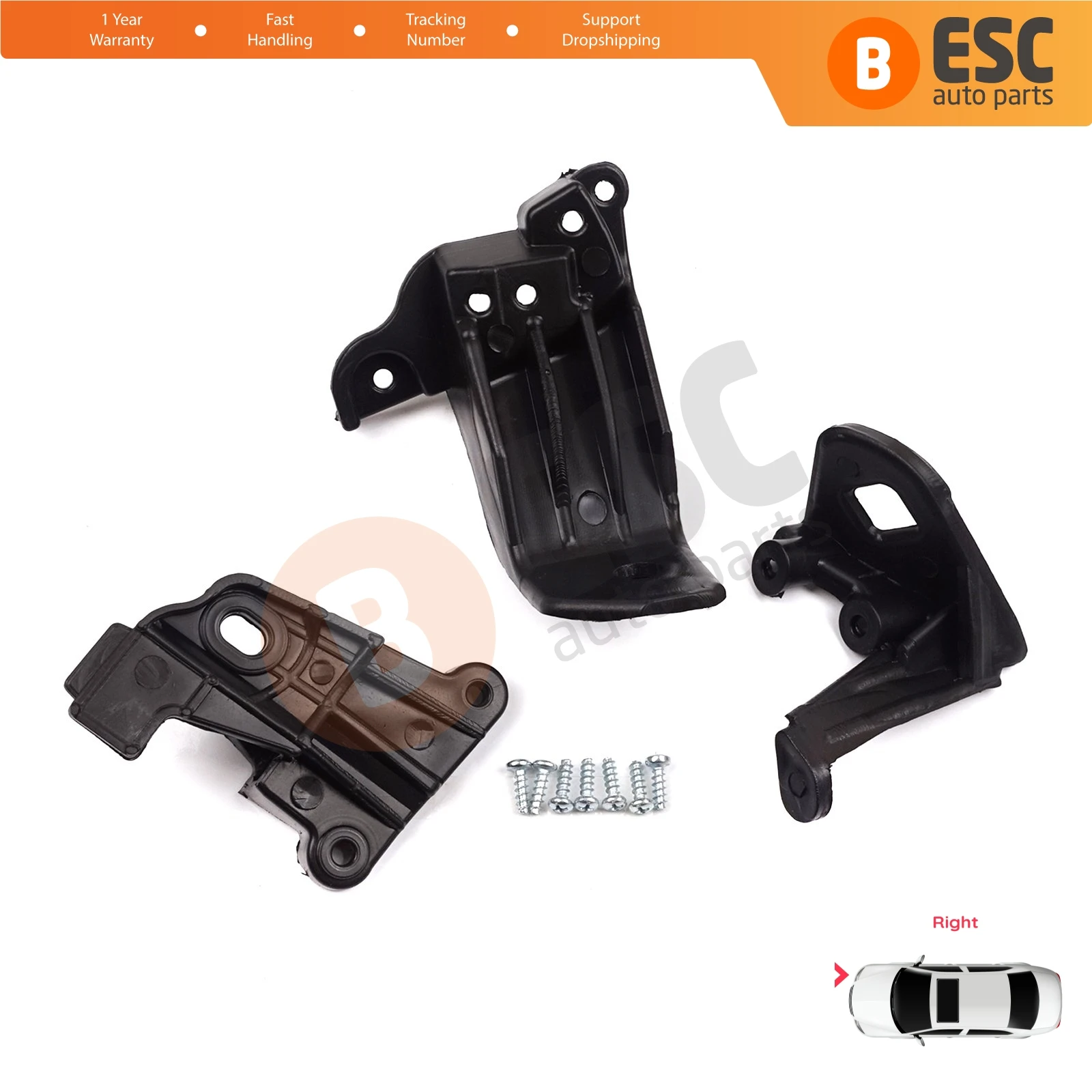 EHL533 Car Headlight Headlamp Housing Repair Mount Holder Bracket Tab Clips Right Side for Fiat Tipo 356 Egea 2015-On 50927929