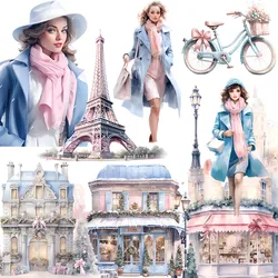 12Pcs/Pack Winter Paris Sticker DIY Craft Scrapbooking Album Junk Journal Decorative Stickers