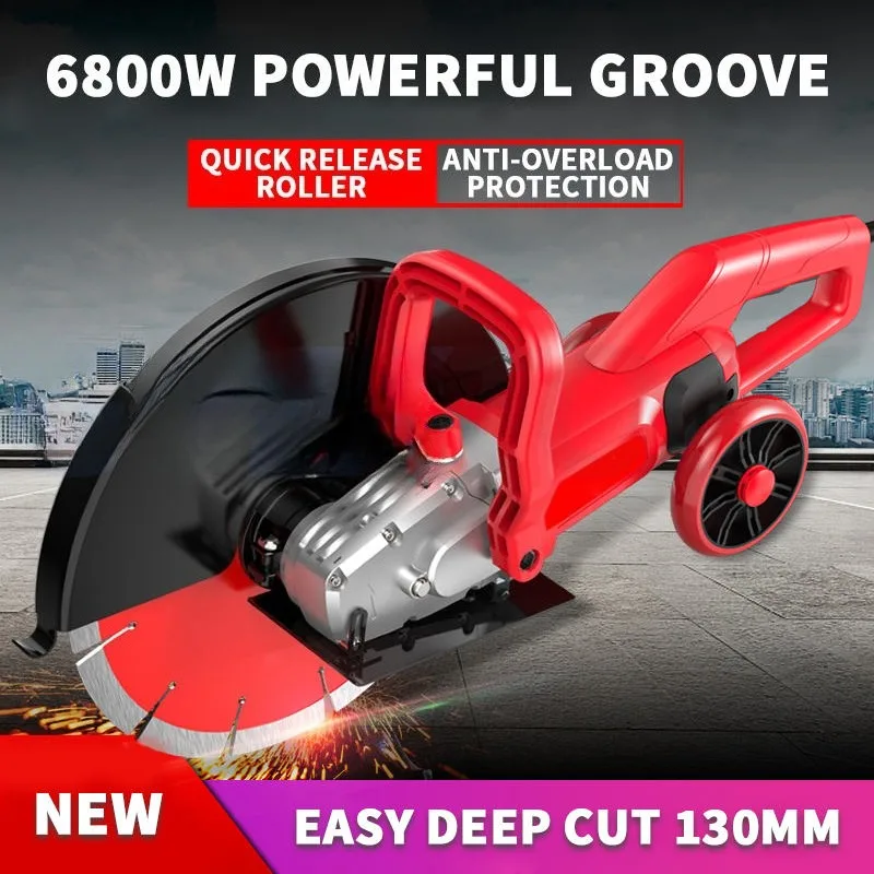 Multifunction Heavy Single Blade Road Cutter Dustless Concrete Saw 350mm With Wheels For Asphalt Stone Floor Groove Cutting