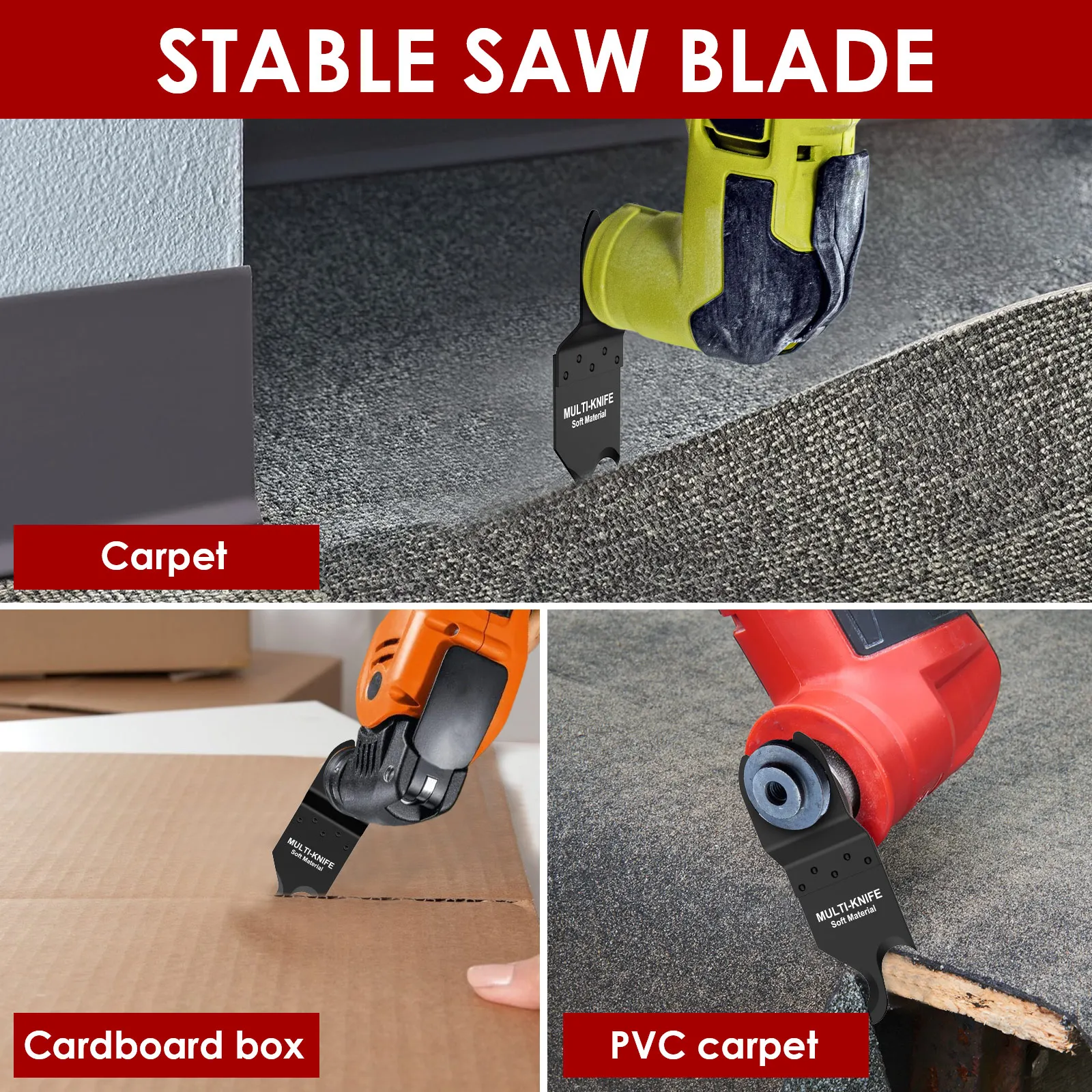 4/5Pcs Double Hook Oscillating Saw Blade High Carbon Steel Quick Cutting Multi Tool for Carpet Cardboard Oscillating Hook Blade