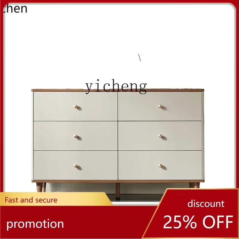 

ZMLNew Chinese Style Light Luxury Wood Foot Chest of Six Drawers Bedroom Drawer Storage Clothes Closet